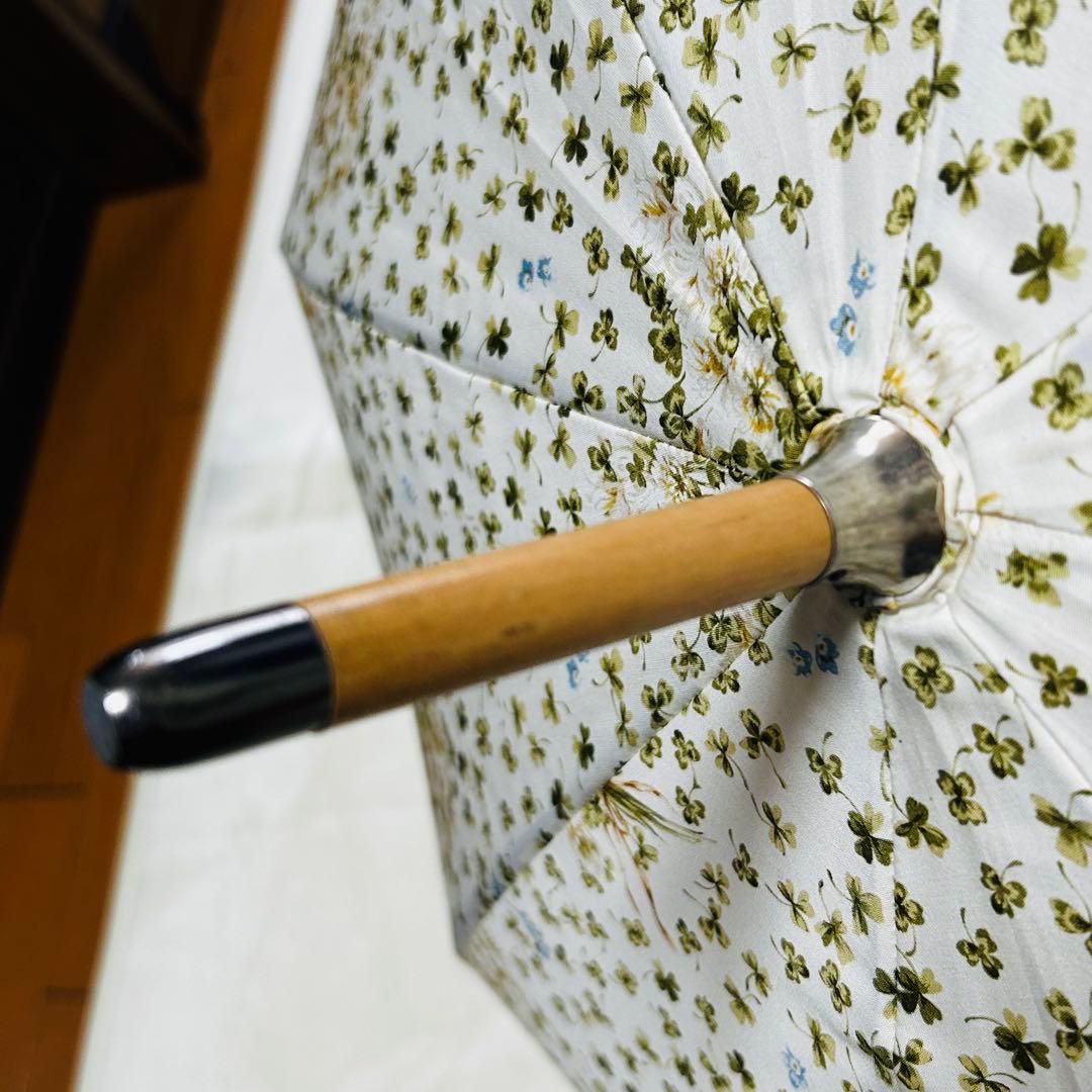 ピンクハウス　傘　白詰草ブーケ　四葉のクローバー　アイボリー　長傘　未使用P47