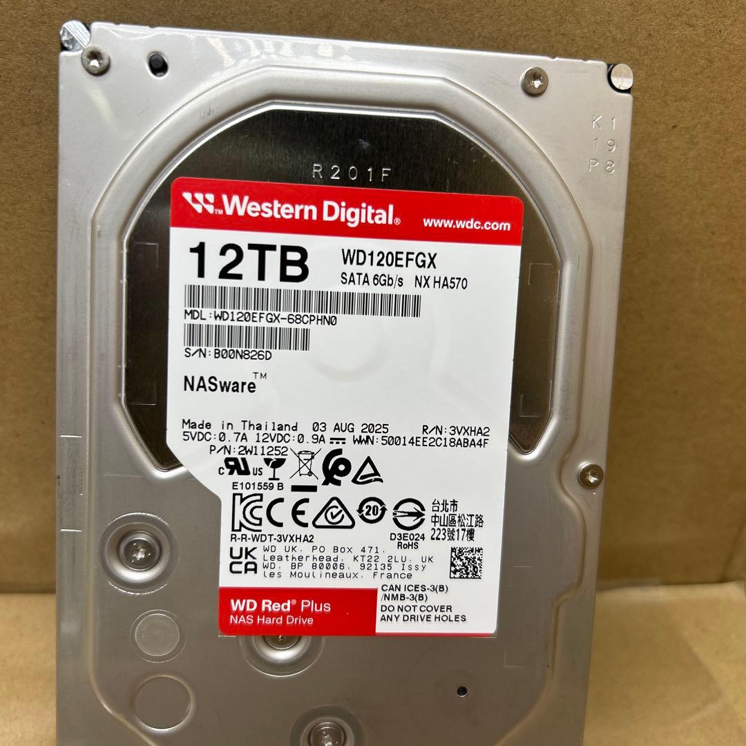 12TB WD Red Plus 内蔵 HDD WD120EFGX