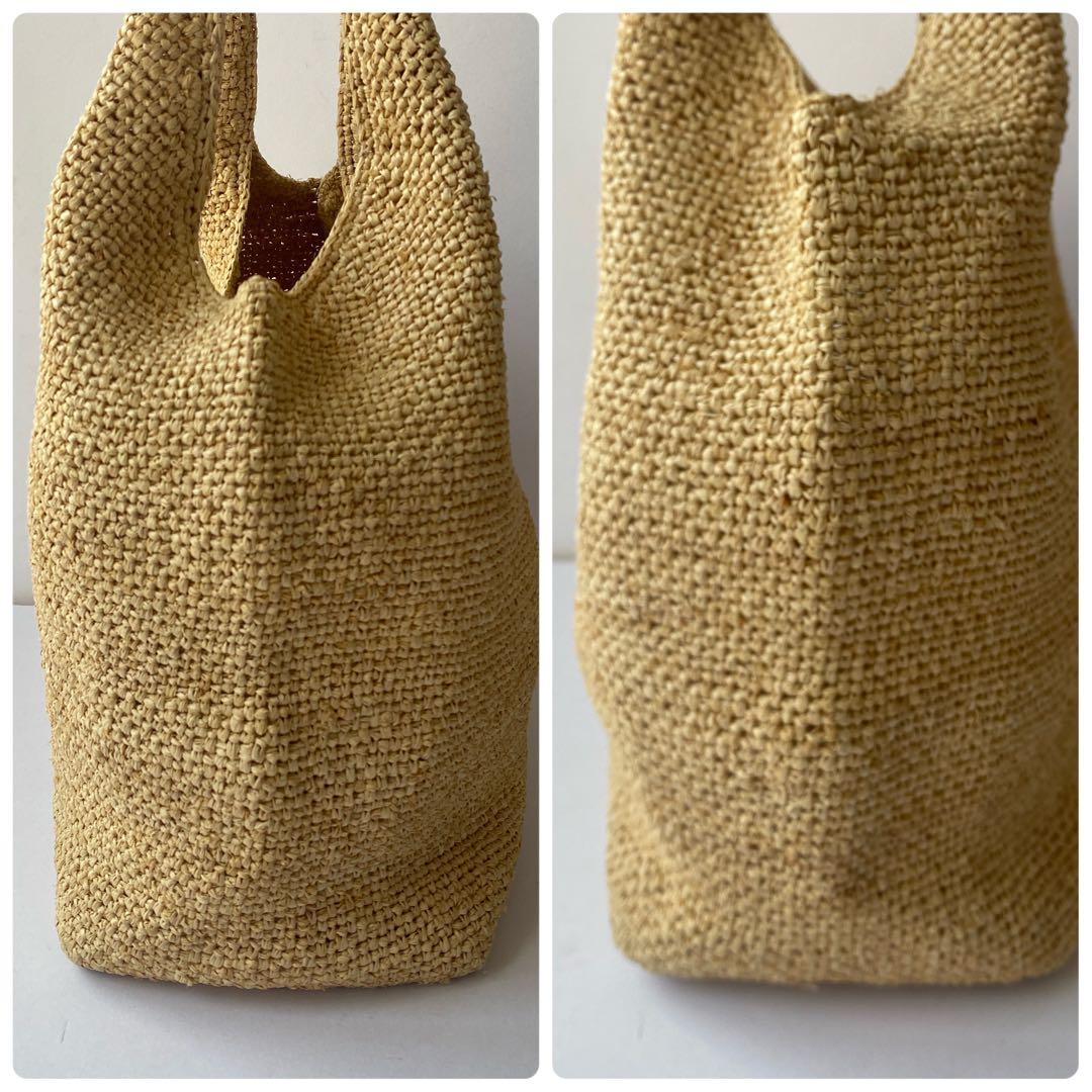 美品 HELEN KAMINSKI トート ショルダー ラフィア レザー 茶