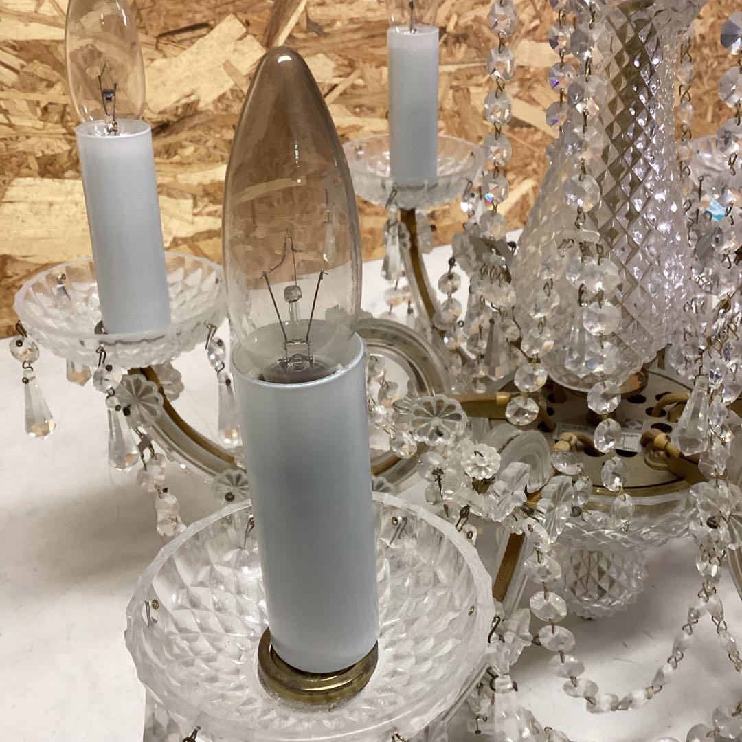 ヤマギワ　クリスタルビーズの6灯　アンティーク　シャンデリア　100V（H100