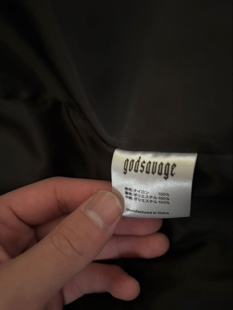 godsavage ゴッドサベージ ブラックダウンジャケット Mサイズ