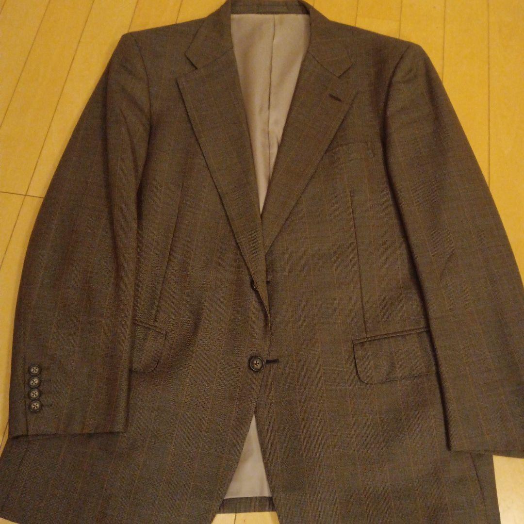 バーバリー グレーブラウン系チェック柄スリーピーススーツ