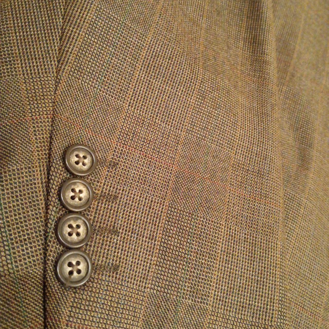 バーバリー グレーブラウン系チェック柄スリーピーススーツ