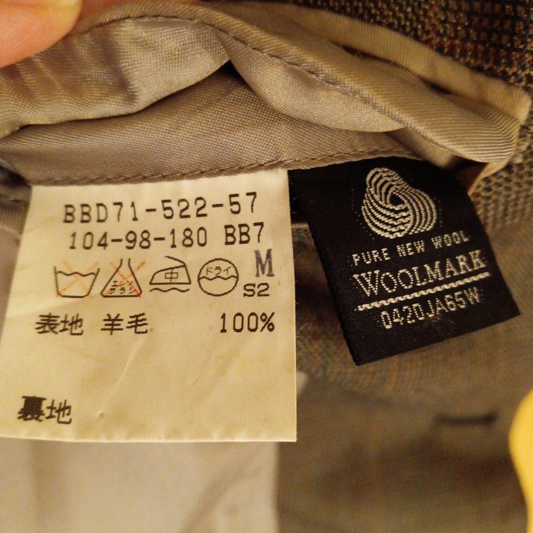 バーバリー グレーブラウン系チェック柄スリーピーススーツ