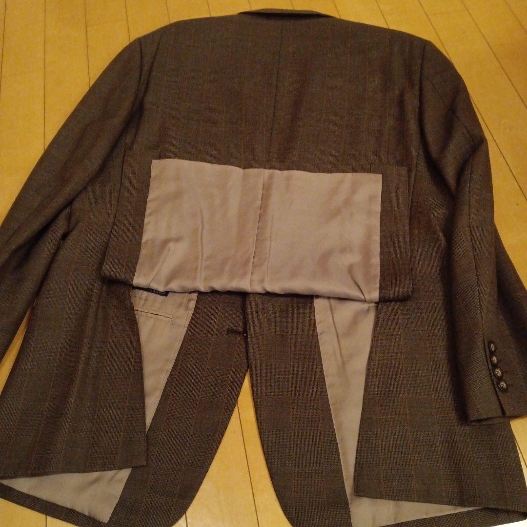 バーバリー グレーブラウン系チェック柄スリーピーススーツ