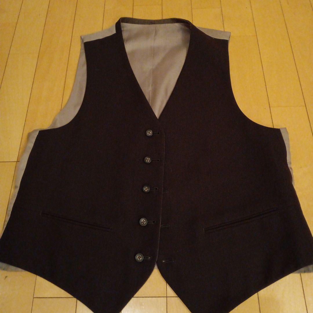 バーバリー グレーブラウン系チェック柄スリーピーススーツ