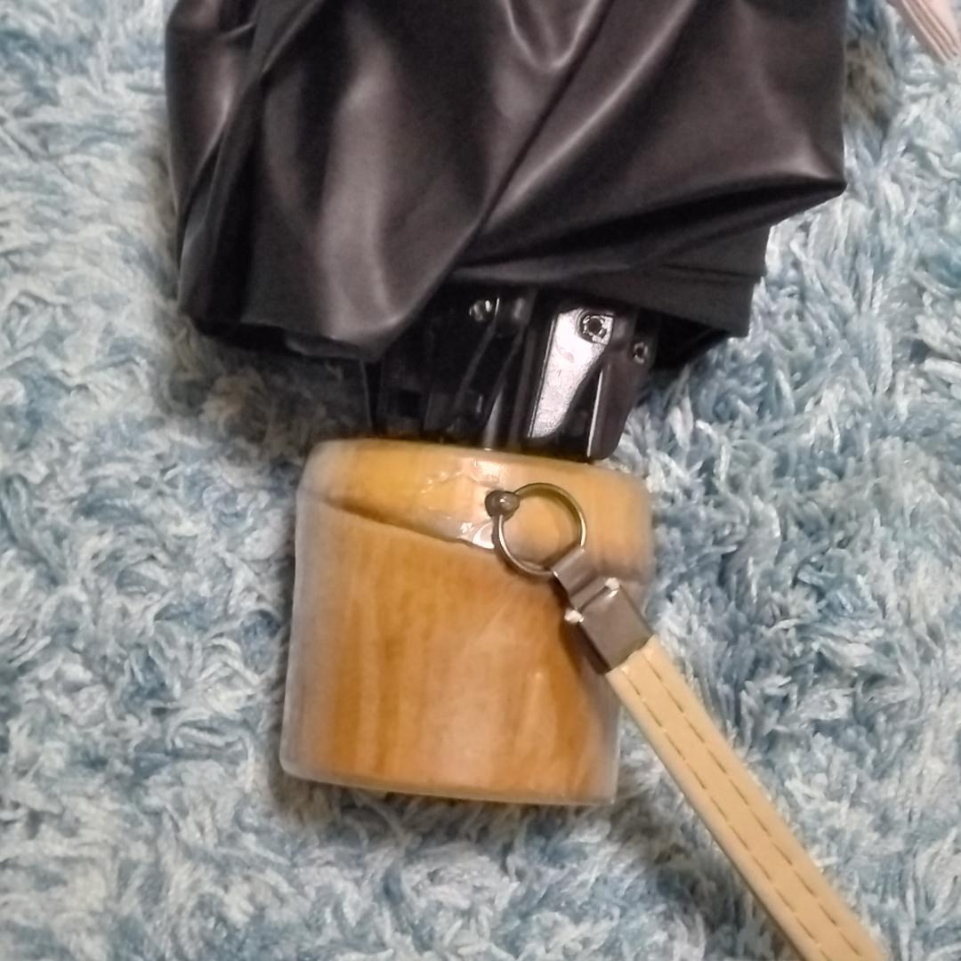 芦屋ロサブラン 日傘 3段折り フリル ピンク×ブラック