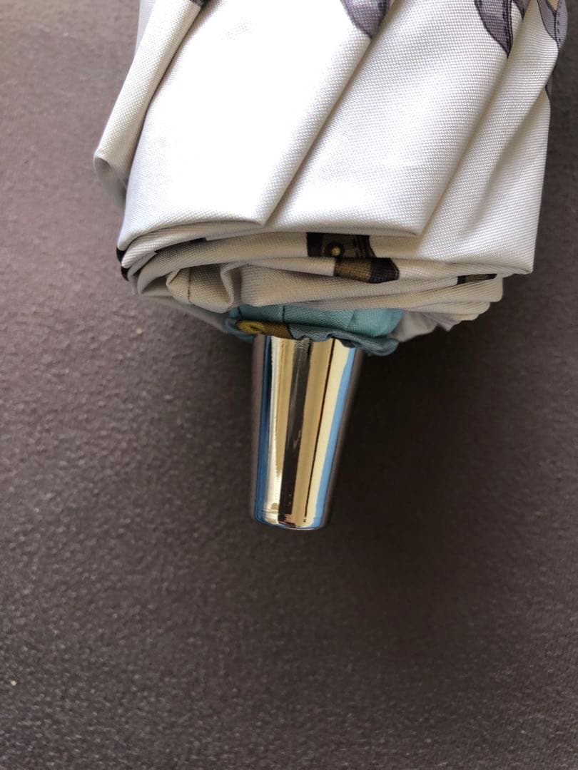 新品　Mila Schon 晴雨兼用傘　折りたたみ日傘　ベルト柄　ベルトブルー