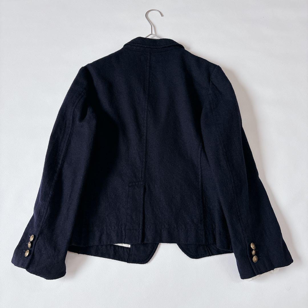 可愛い♡トリココムデギャルソン 紺ブレ 金ボタン テーラードジャケット 縮絨 M