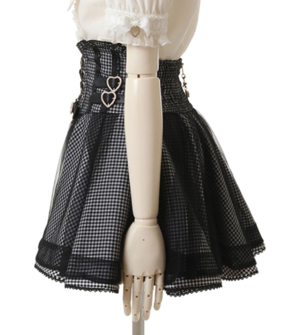 LIZLISA レースアップコルセットライクスカパン グレー