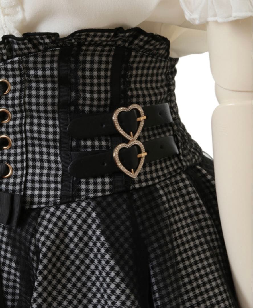 LIZLISA レースアップコルセットライクスカパン グレー