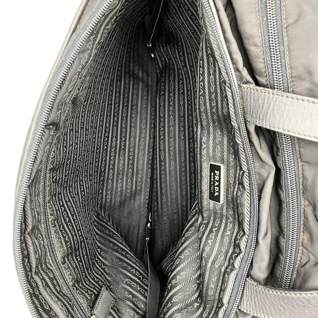 プラダ　2way ボストンバッグ　ショルダー紐付　ナイロン　サフィアーノ　黒