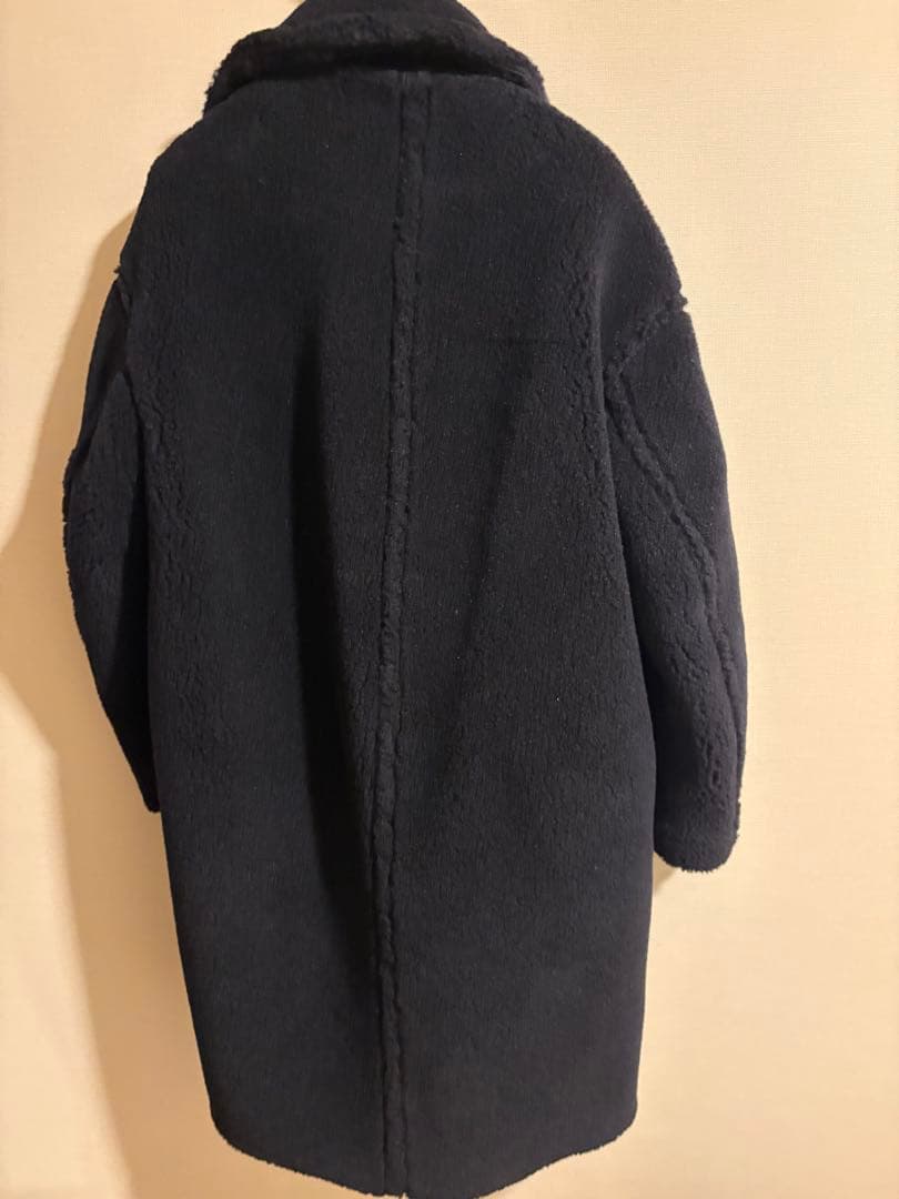 CINOH ボアロングコート　ネイビー　サイズ36