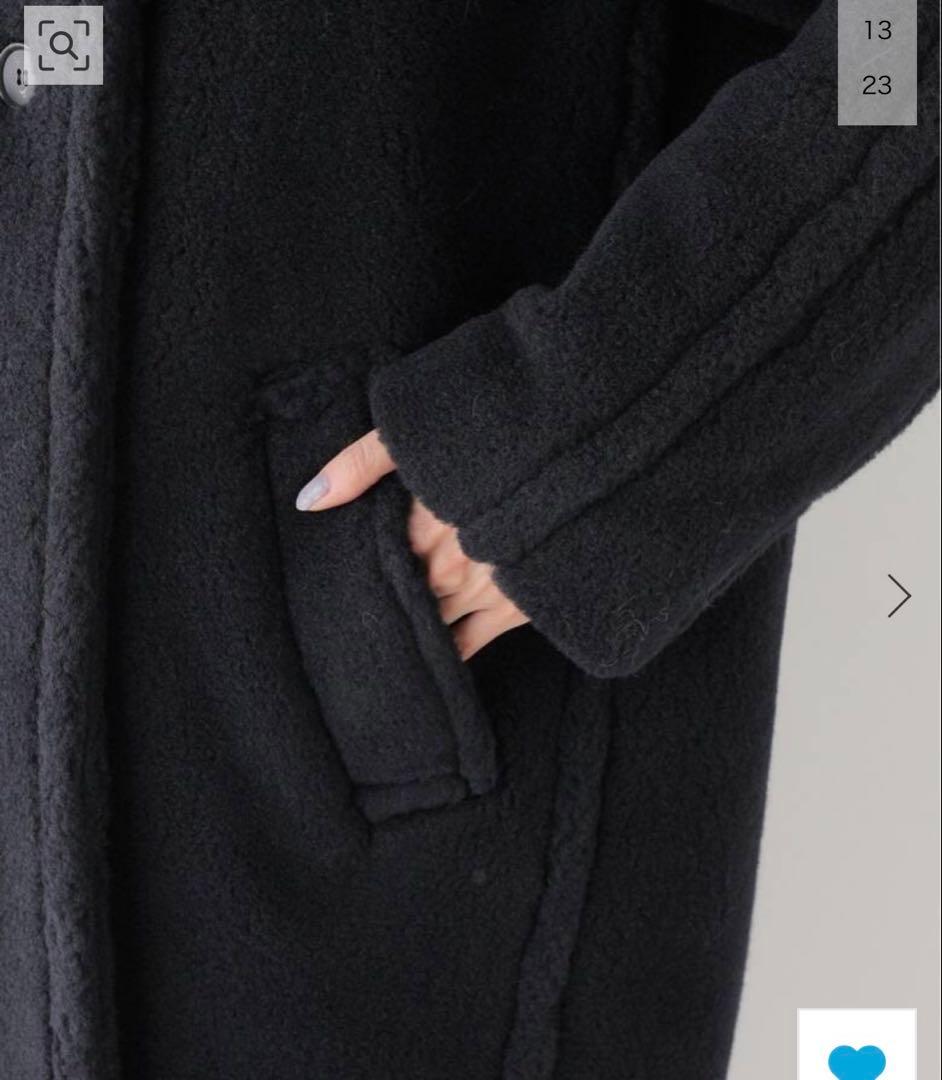 CINOH ボアロングコート　ネイビー　サイズ36