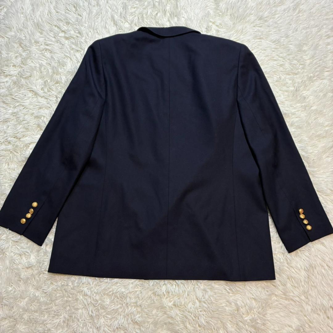 美品 Burberrys ジャケット 金ボタン ダブル カシミヤ ウール 紺ブレ