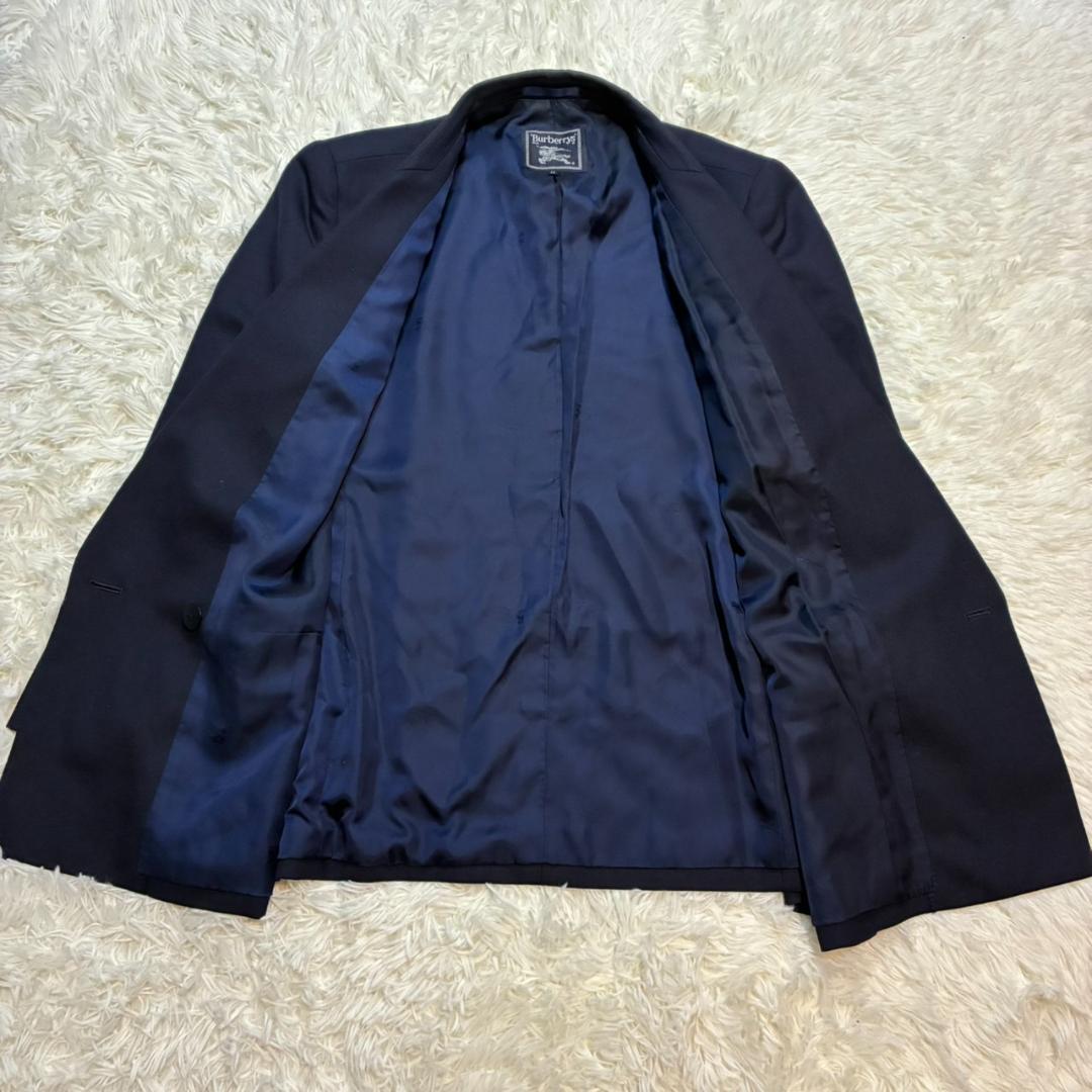 美品 Burberrys ジャケット 金ボタン ダブル カシミヤ ウール 紺ブレ