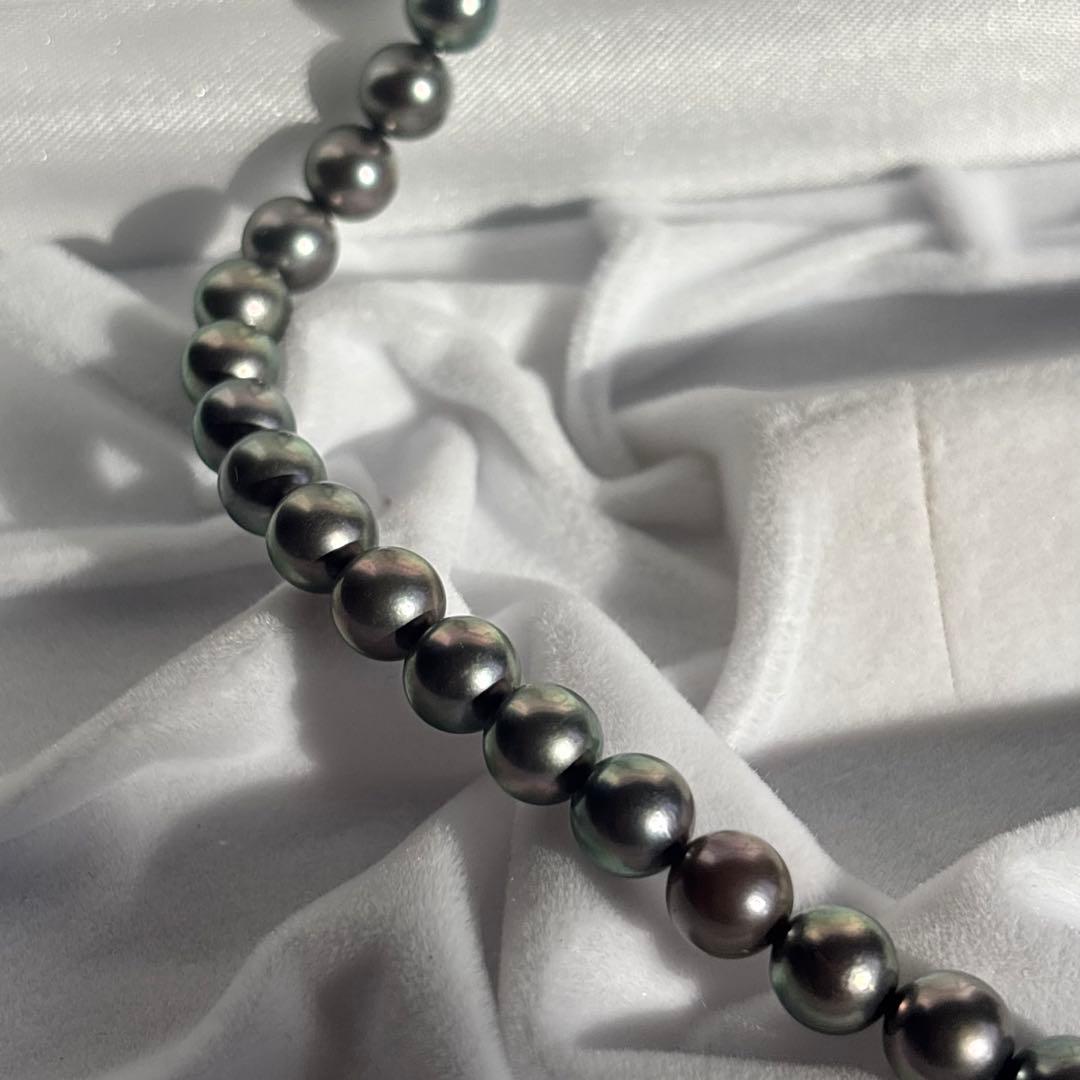 【照り強✨干渉色◎】あこや本真珠 シルバーグレーパールネックレス 7mm 美珠