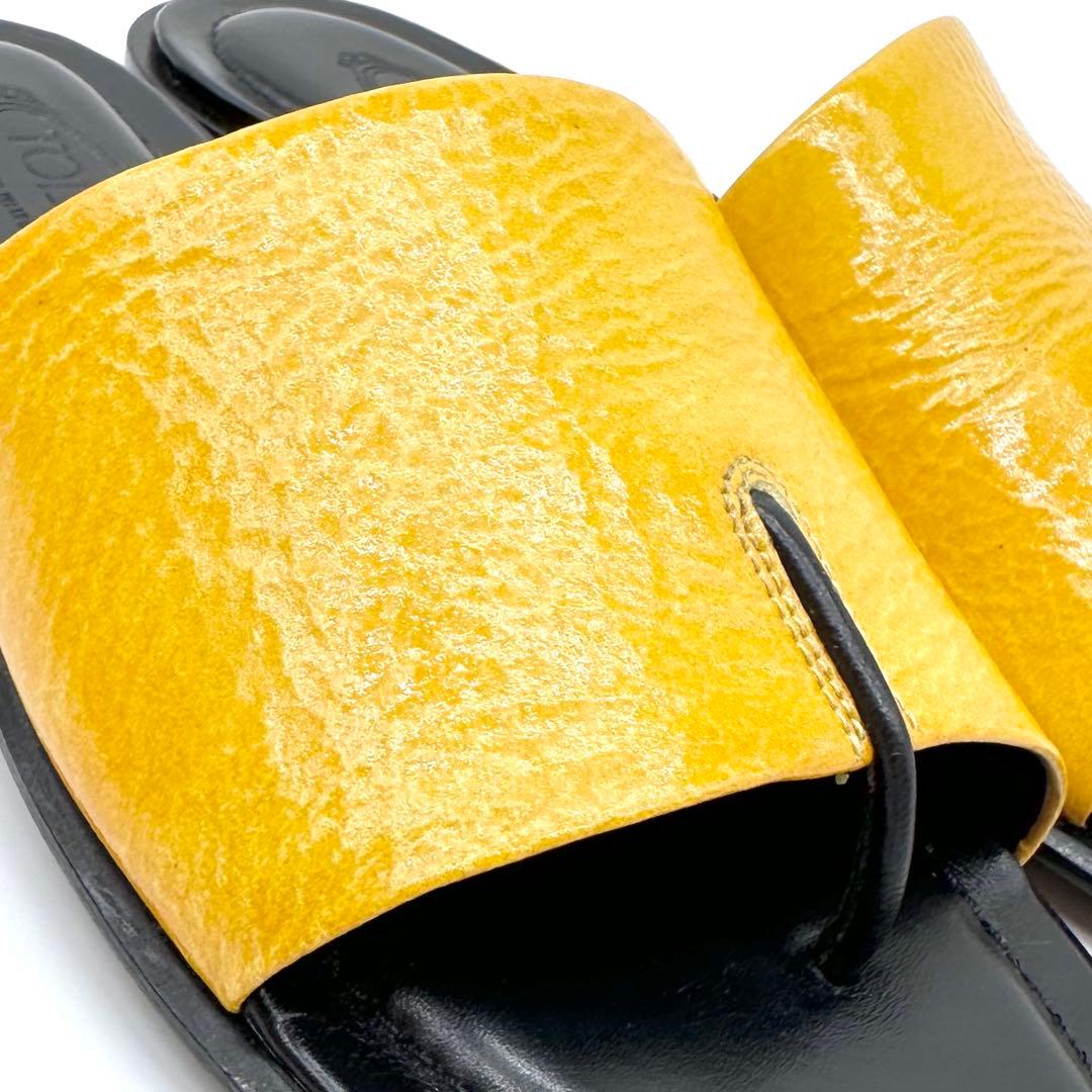 未使用✨TOD'S トッズ フラットサンダル パテントレザー イエロー 23cm