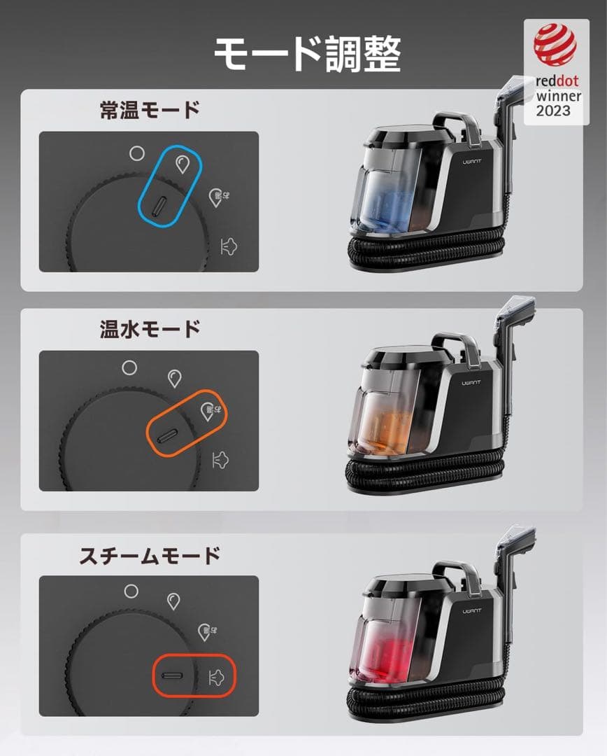 スチームクリーナー スチームクリーナー カーペット 超強力吸引 18000Pa