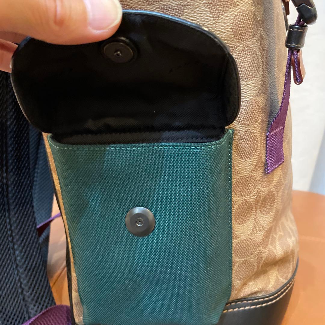 み*け様 COACH リュック・バックパック ブラウン・グリーン美品