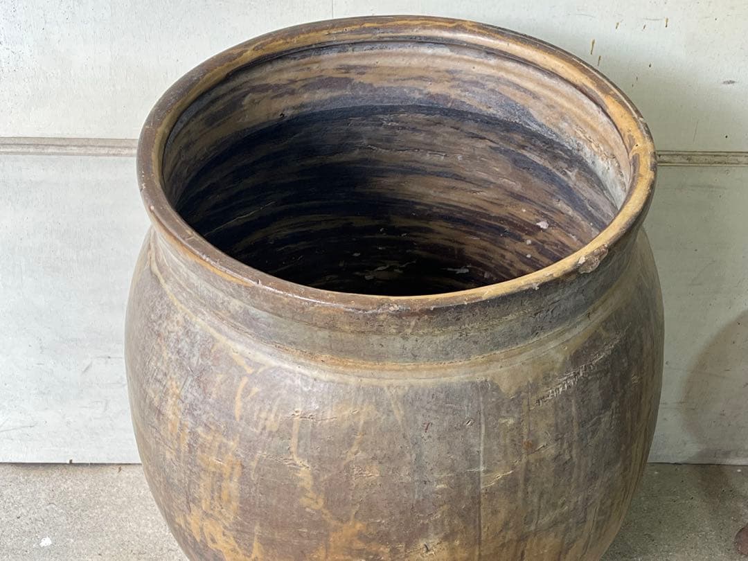 「専用」古い唐津焼の甕76cm 特大甕 虎目 壺