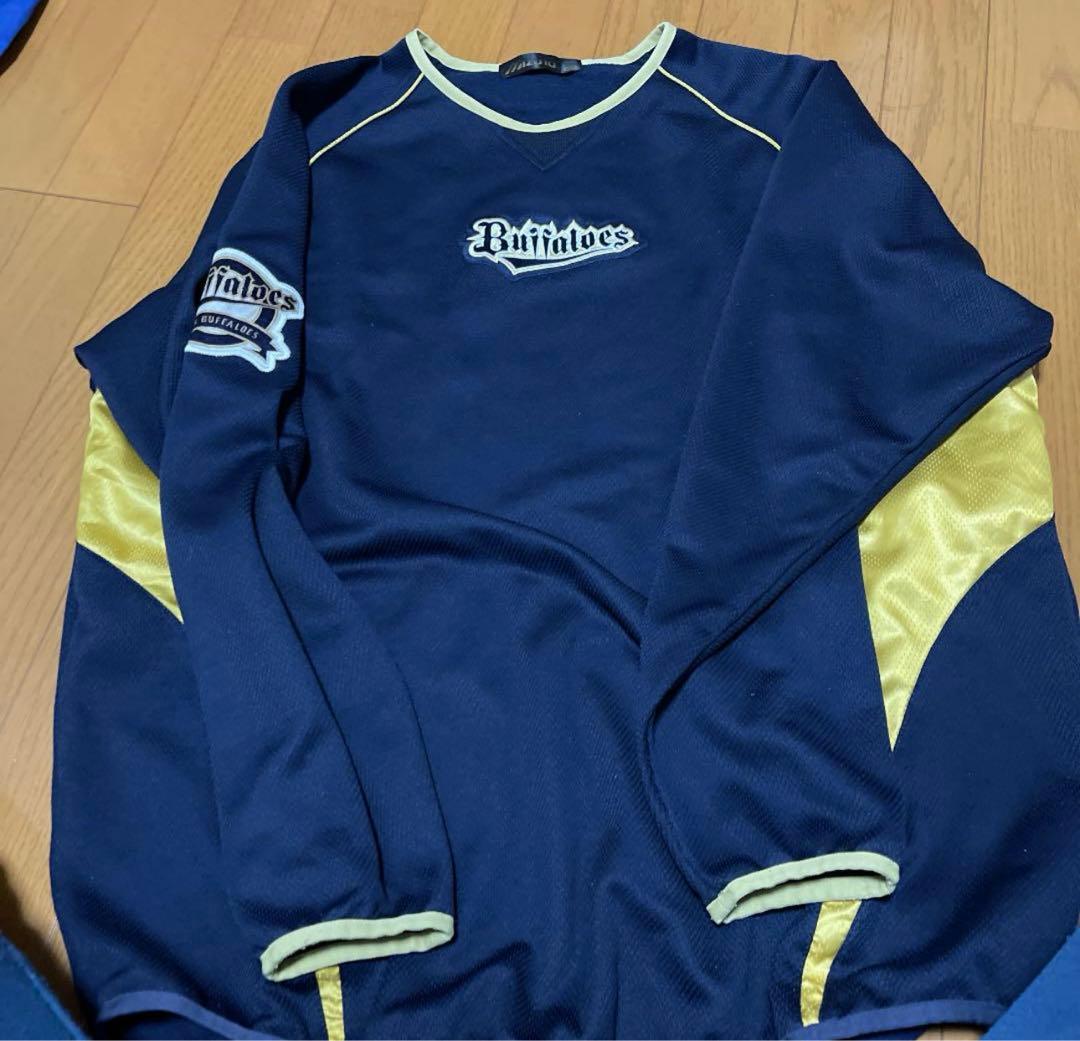 【ミズノ／オリックス・バファローズ支給品】NPB刺繍入り長袖ハーフジップシャツ