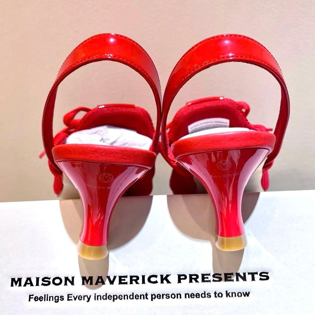 【新品・未使用】MAISONMAVERICKニットレースアップミュール