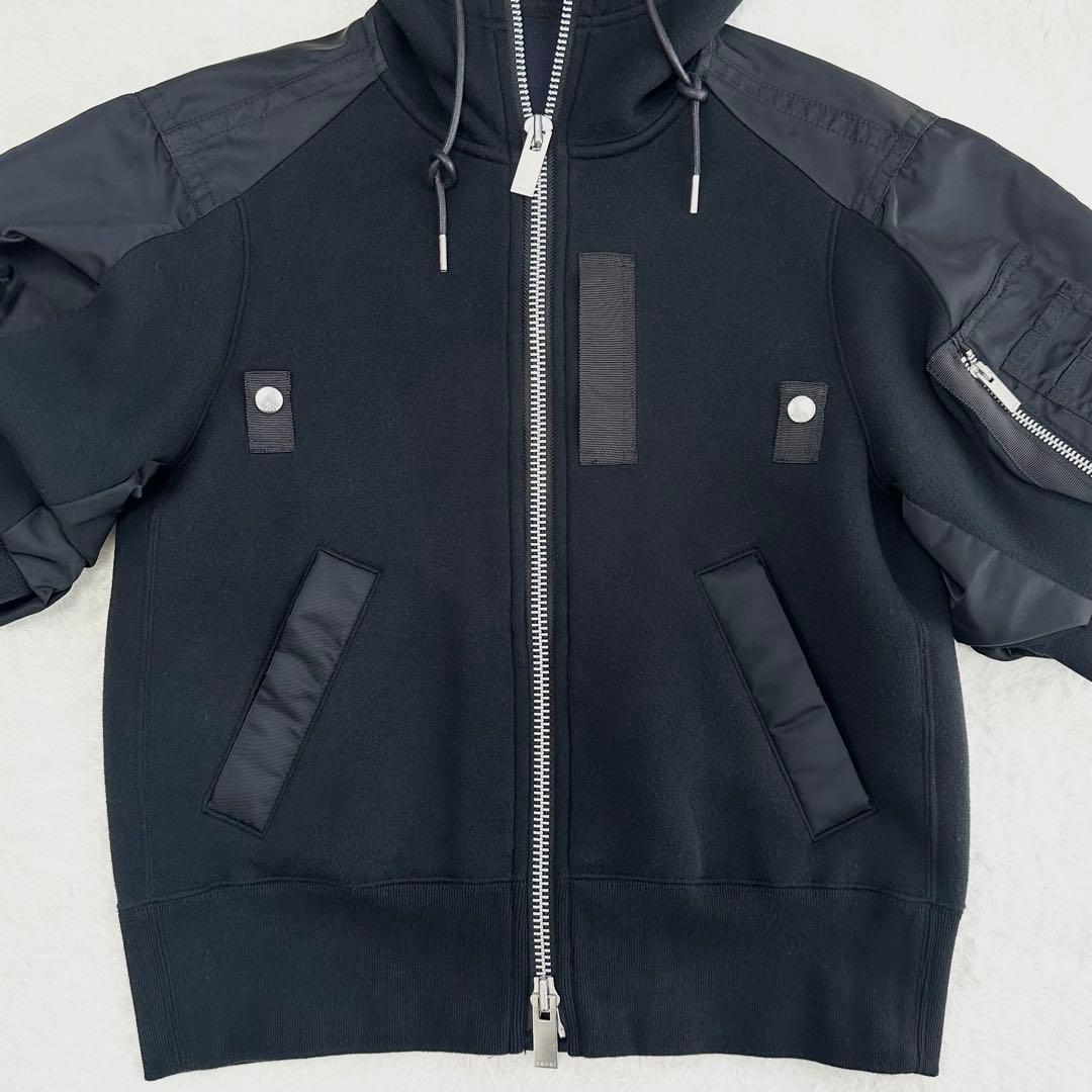 22SS 極美品✨sacai サカイ ブルゾン ジャケット ドッキング ブラック