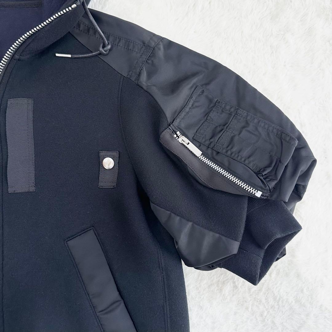22SS 極美品✨sacai サカイ ブルゾン ジャケット ドッキング ブラック