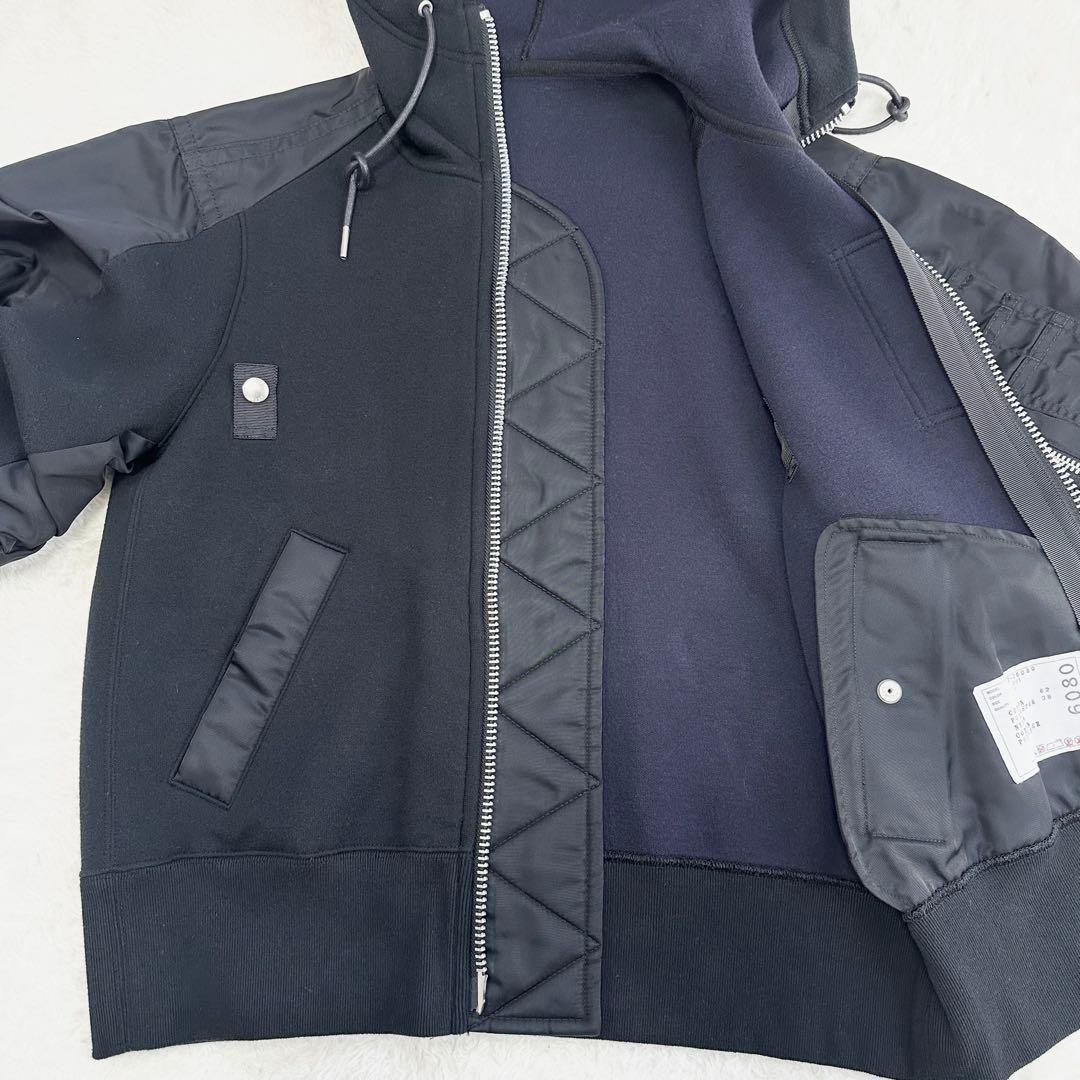 22SS 極美品✨sacai サカイ ブルゾン ジャケット ドッキング ブラック