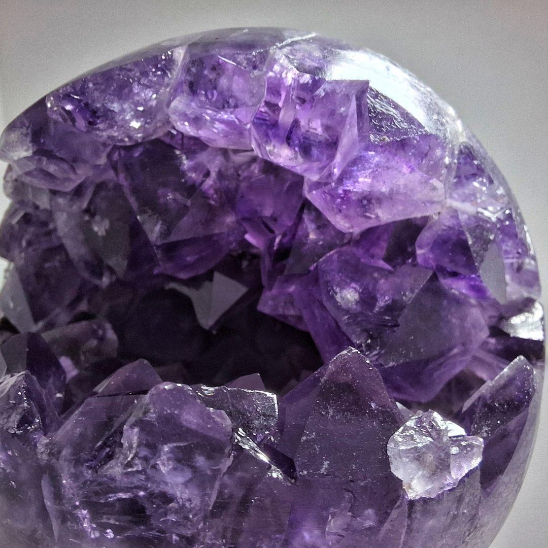 アメジスト クラスター 笑口 スフィア　台座付き