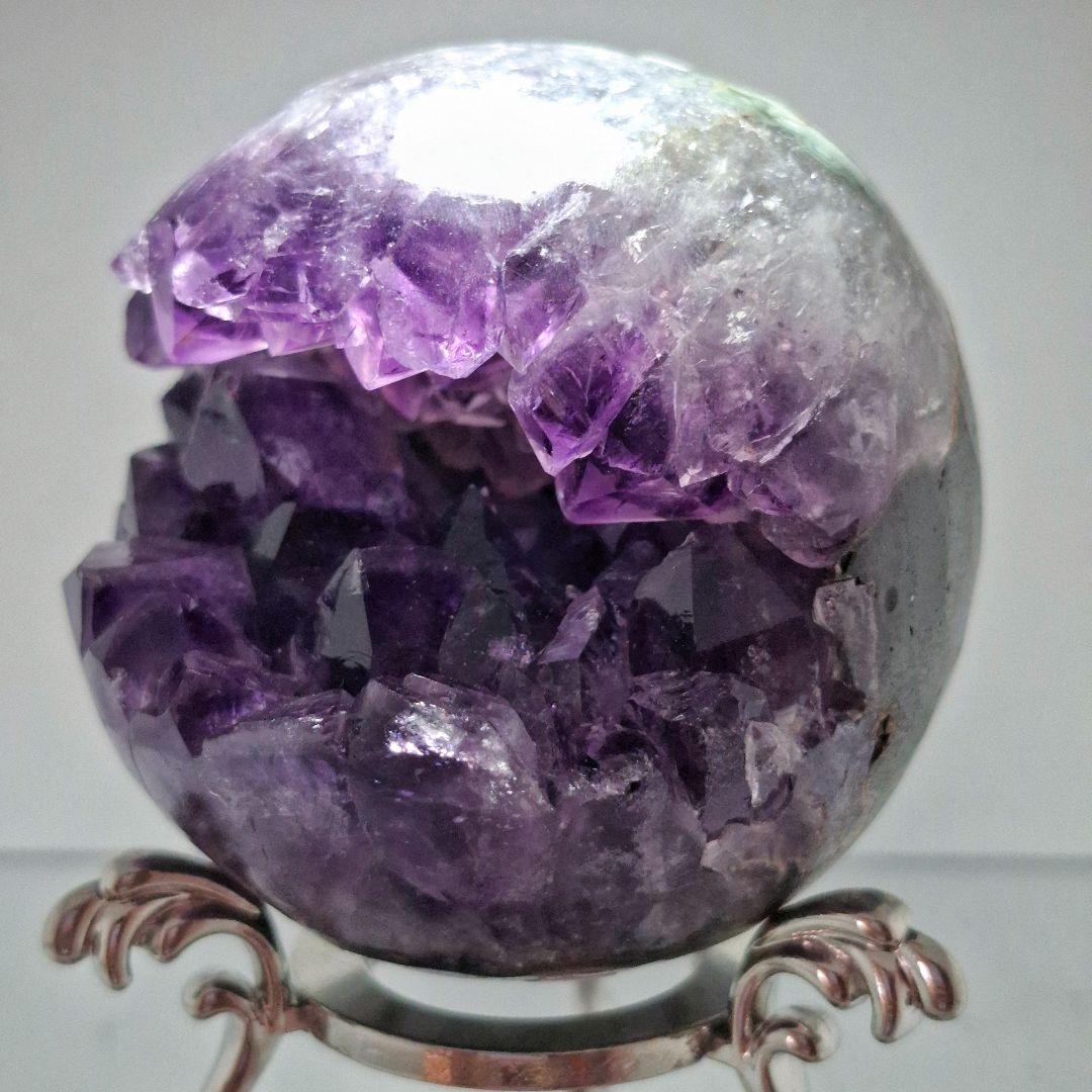 アメジスト クラスター 笑口 スフィア　台座付き