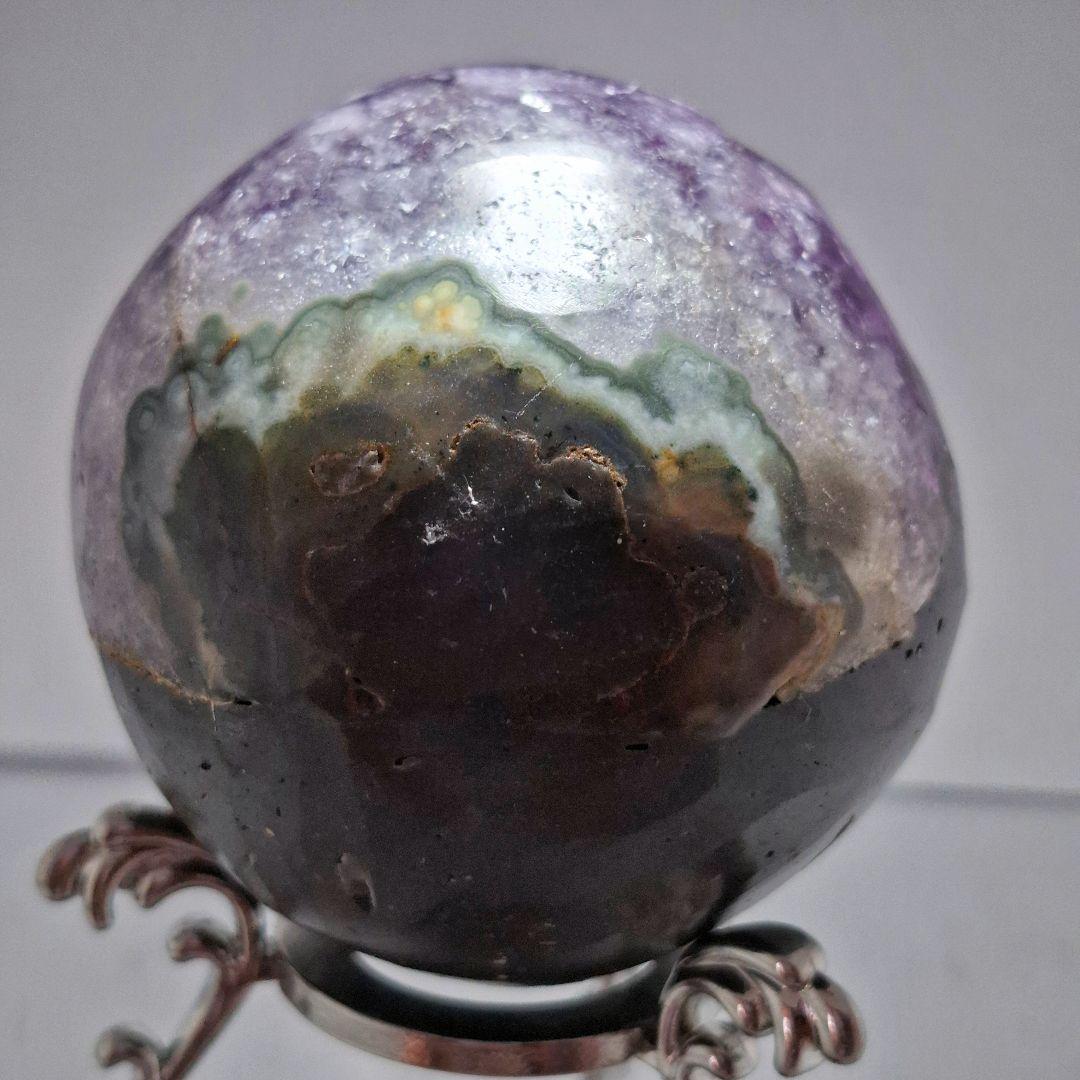 アメジスト クラスター 笑口 スフィア　台座付き