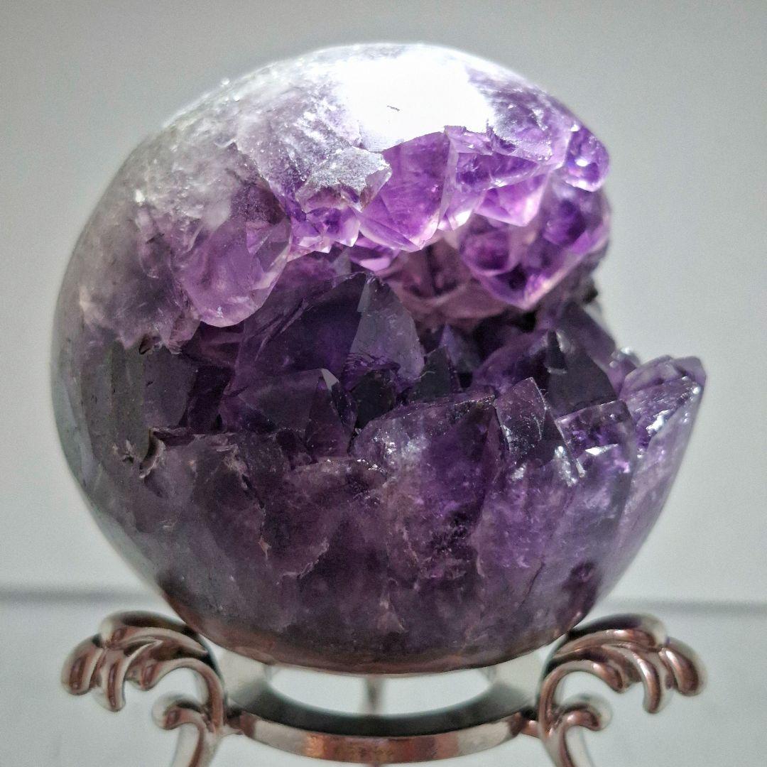 アメジスト クラスター 笑口 スフィア　台座付き