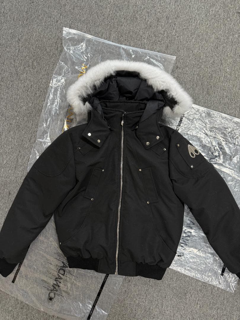 MOOSE KNUCKLESファー付きフード ダウンジャケット ブラック