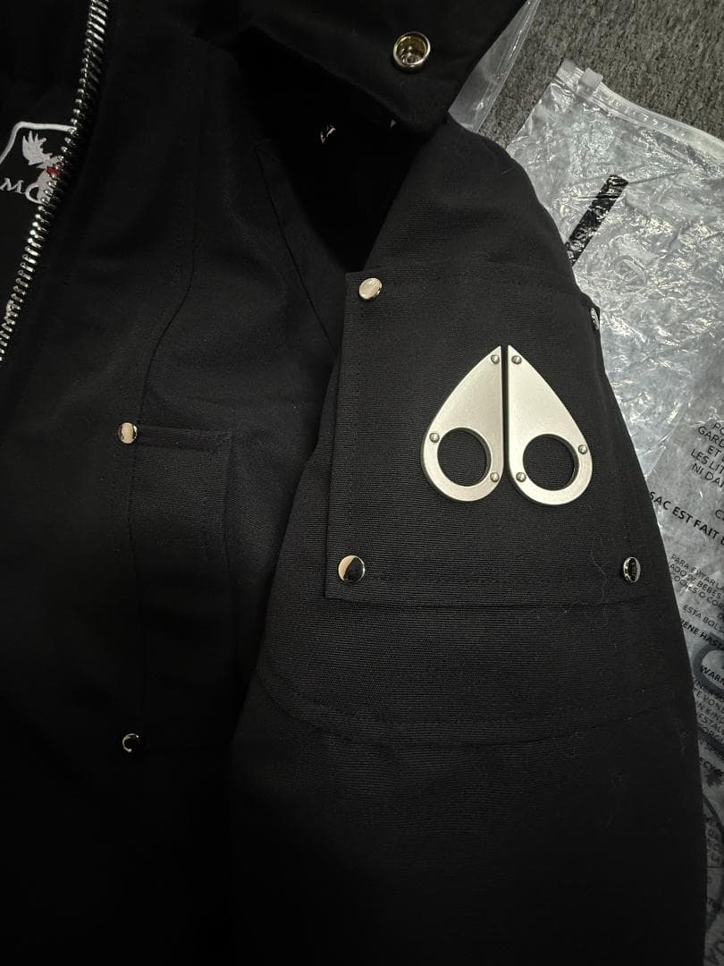 MOOSE KNUCKLESファー付きフード ダウンジャケット ブラック