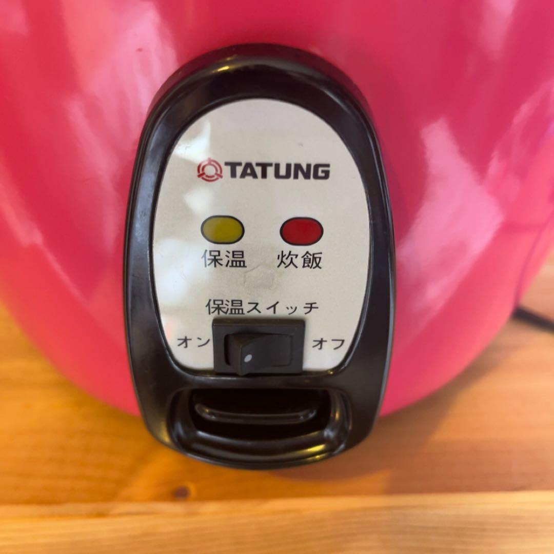 TATUNG 電鍋 ピンク色 計量カップ付き 10合