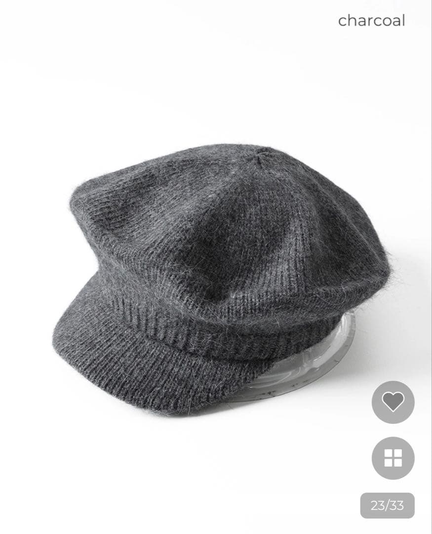 haku リブニットキャスケット＆ボタンリボンデザインレイヤードパフスリープ