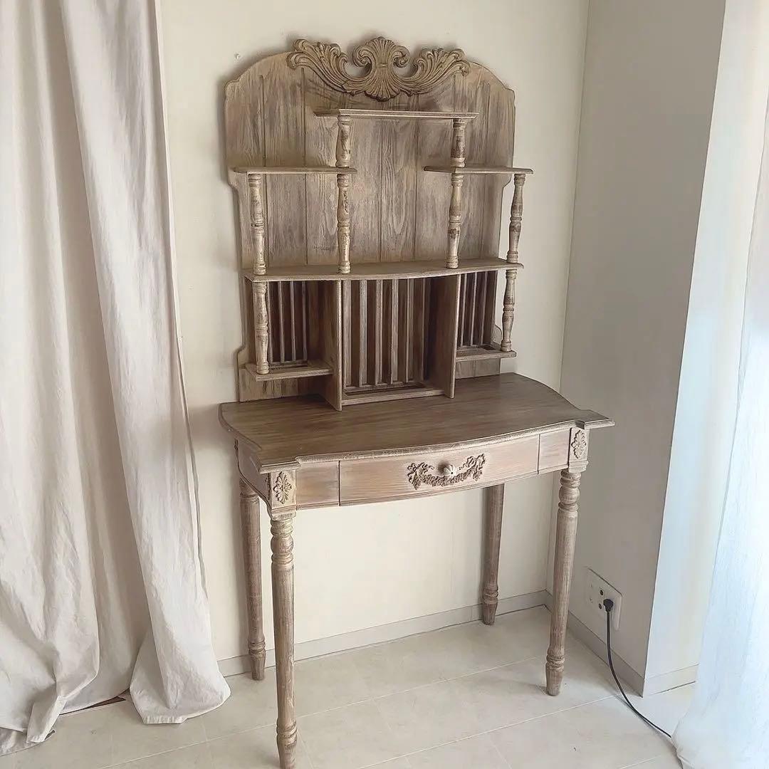 フランス製　アンティーク　シャビーシック　デスク　飾り棚　フレンチシャビー　机