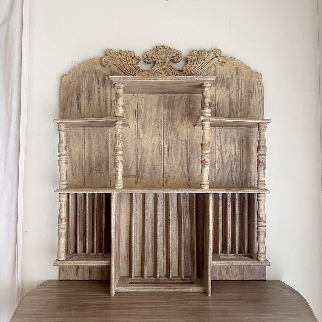 フランス製　アンティーク　シャビーシック　デスク　飾り棚　フレンチシャビー　机