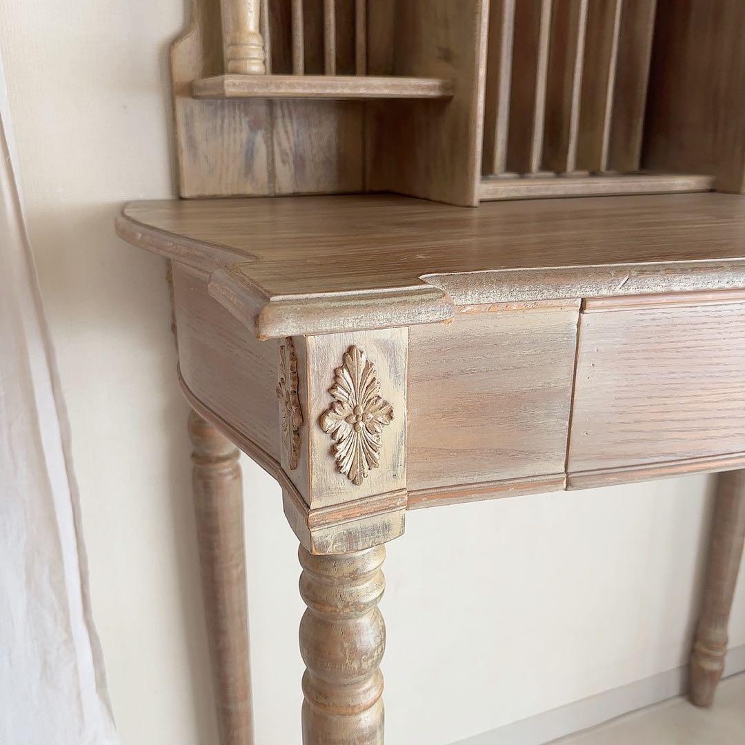 フランス製　アンティーク　シャビーシック　デスク　飾り棚　フレンチシャビー　机