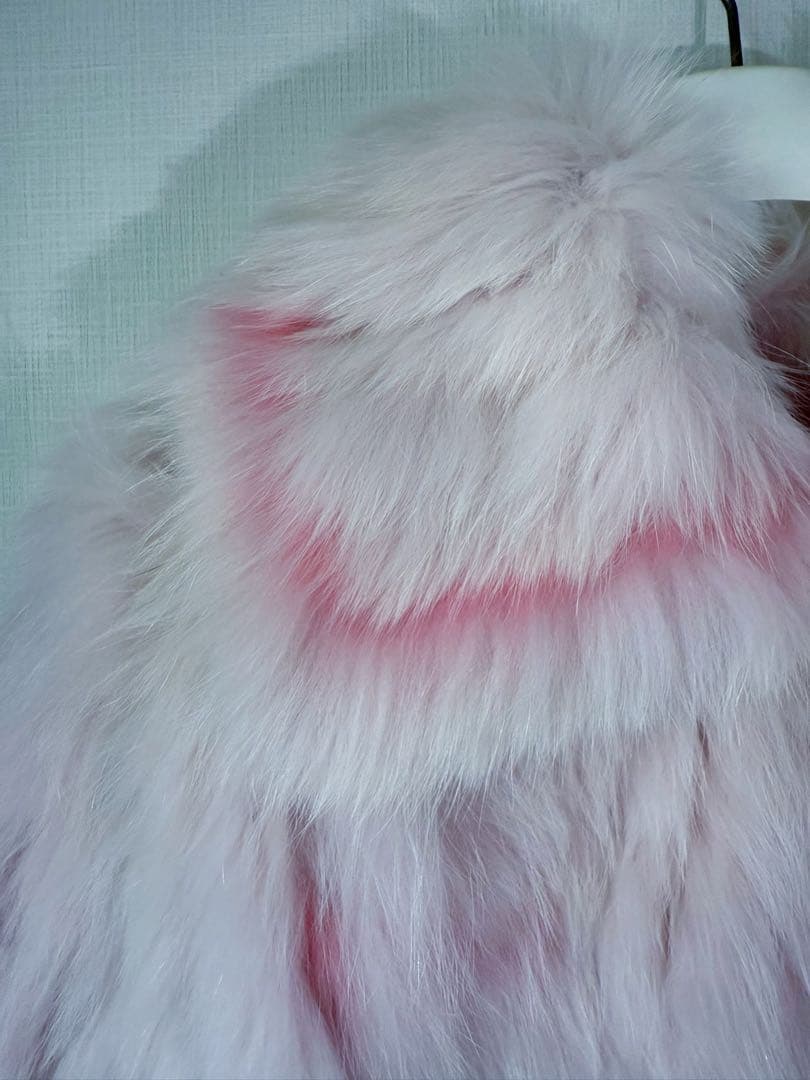 【新品未使用】ピンク フォックスファー コート 本毛皮 リアルファー 美品