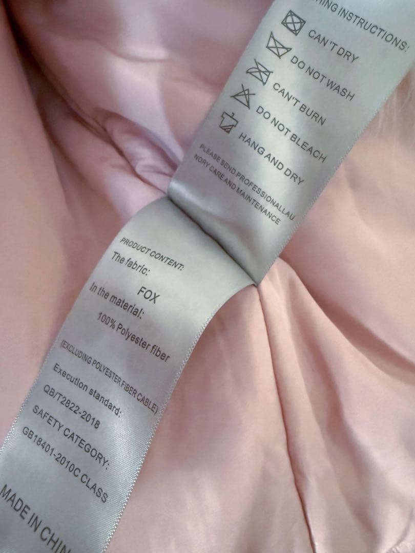 【新品未使用】ピンク フォックスファー コート 本毛皮 リアルファー 美品