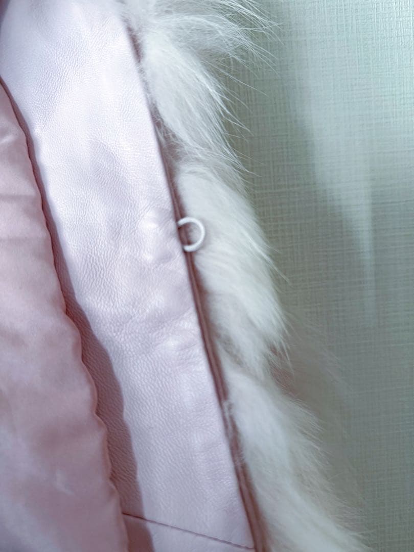 【新品未使用】ピンク フォックスファー コート 本毛皮 リアルファー 美品