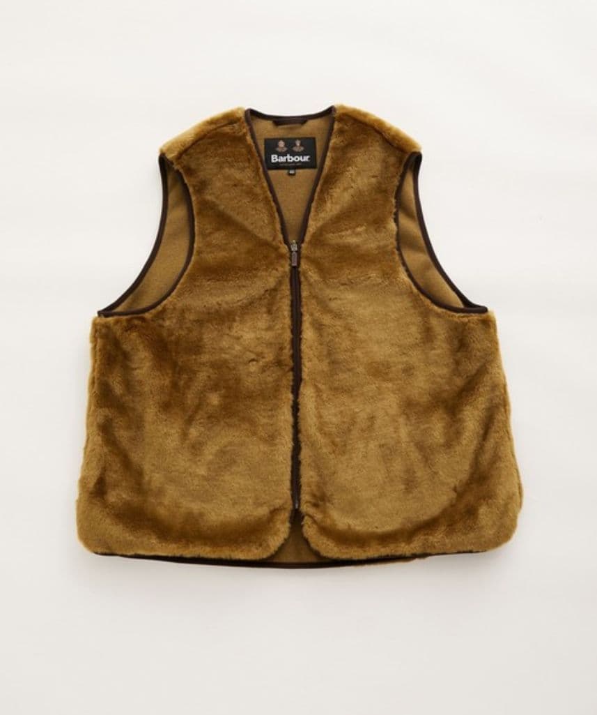 【美品】アダムエロペ別注 Barbour ファーライナーベスト XL バブアー