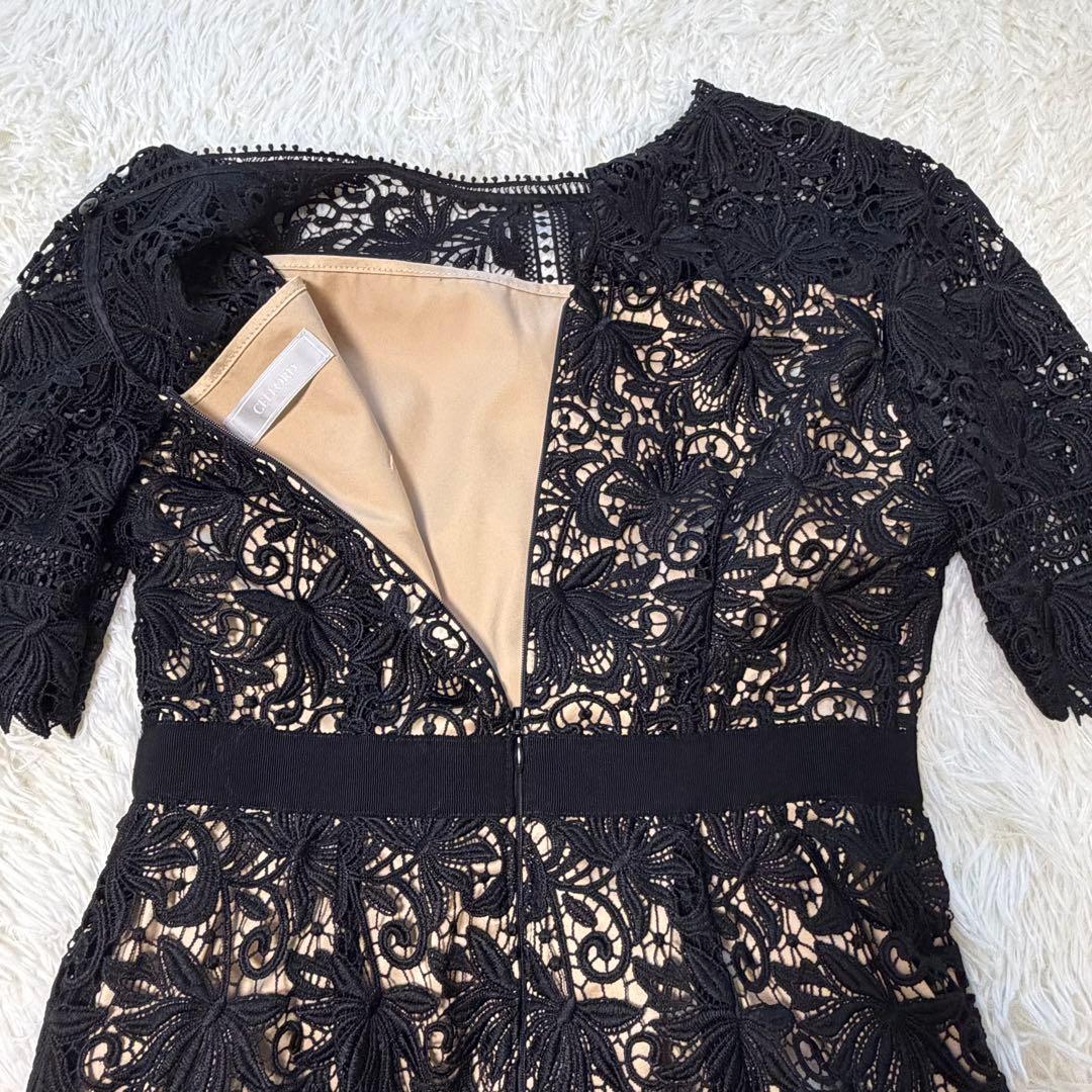 希少　美品　CELFORD セルフォード　フラワーレースワンピース　ドレス　黒