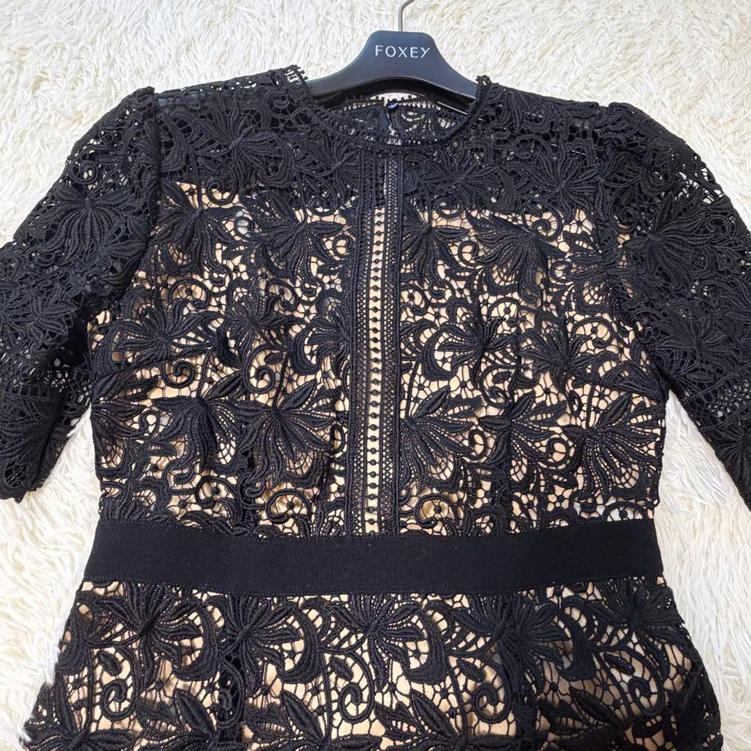 希少　美品　CELFORD セルフォード　フラワーレースワンピース　ドレス　黒