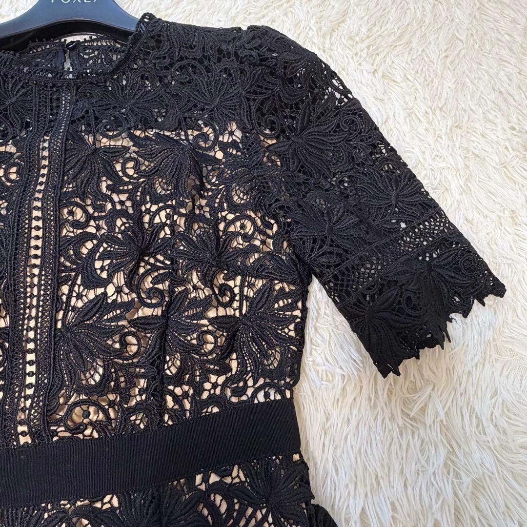 希少　美品　CELFORD セルフォード　フラワーレースワンピース　ドレス　黒