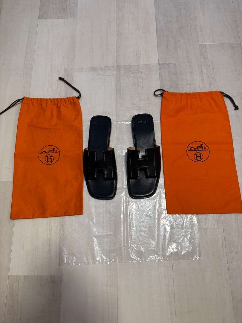 HERMES エルメス サンダル オラン ブラック 約27cm (42 FR)