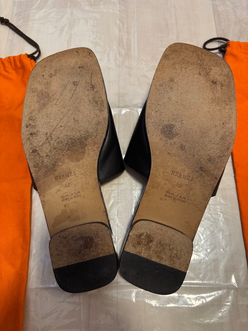 HERMES エルメス サンダル オラン ブラック 約27cm (42 FR)